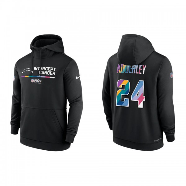 Nasir Adderley Los Angeles Chargers 2022 Crucial Catch Therma Performance Pullover Hoodie