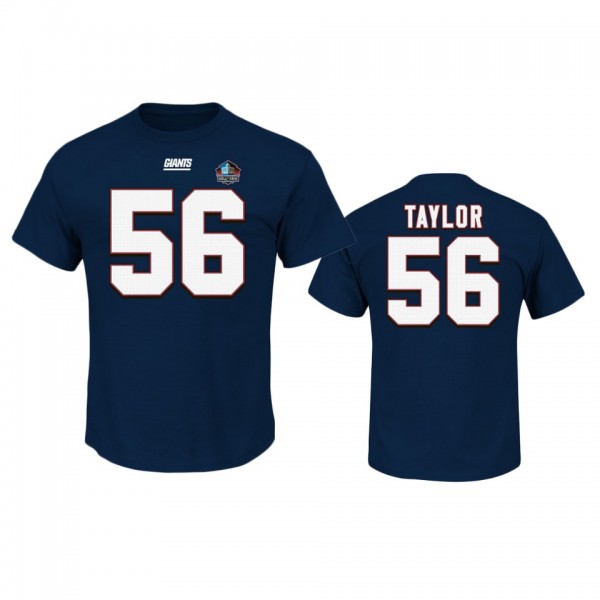 New York Giants #56 Lawrence Taylor Navy Hall of F...