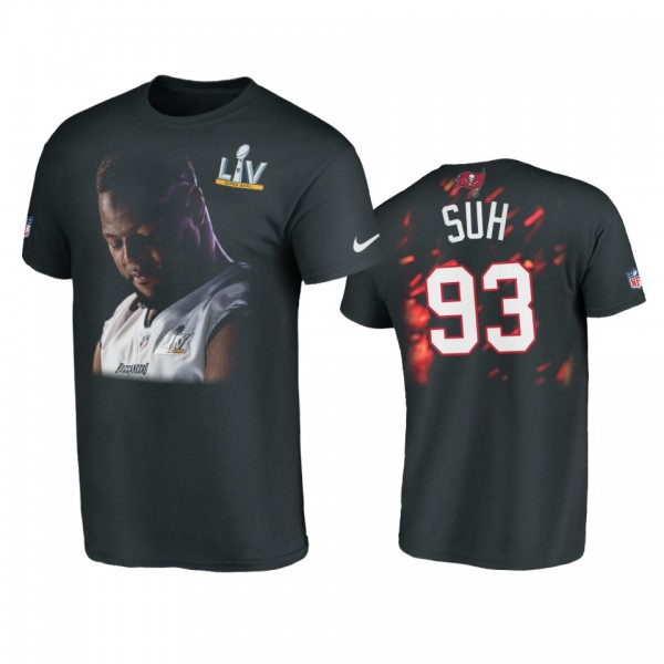 Tampa Bay Buccaneers Ndamukong Suh Black Super Bowl LV Player Graphic T-Shirt