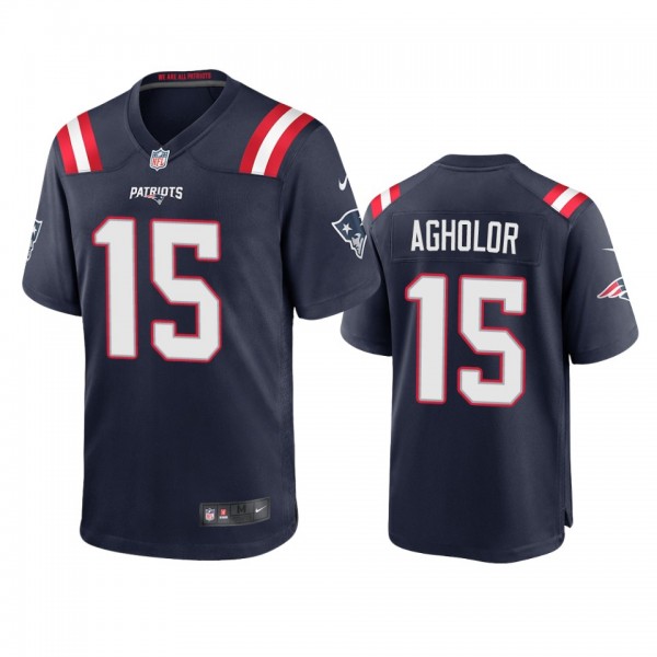 New England Patriots Nelson Agholor Navy Game Jers...