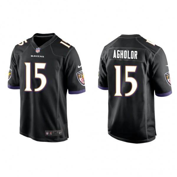 Men's Nelson Agholor Baltimore Ravens Black Game J...