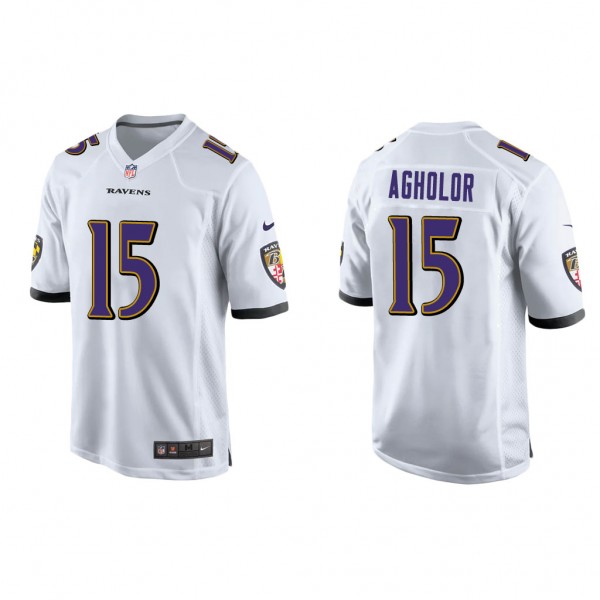 Men's Nelson Agholor Baltimore Ravens White Game J...