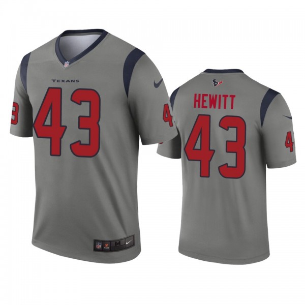 Houston Texans Neville Hewitt Gray Inverted Legend Jersey