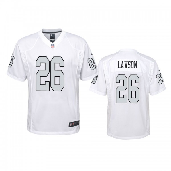 Oakland Raiders Nevin Lawson White Color Rush Game Jersey