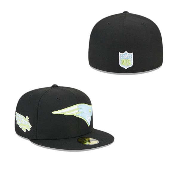 New England Patriots Colorpack Black 59FIFTY Fitte...