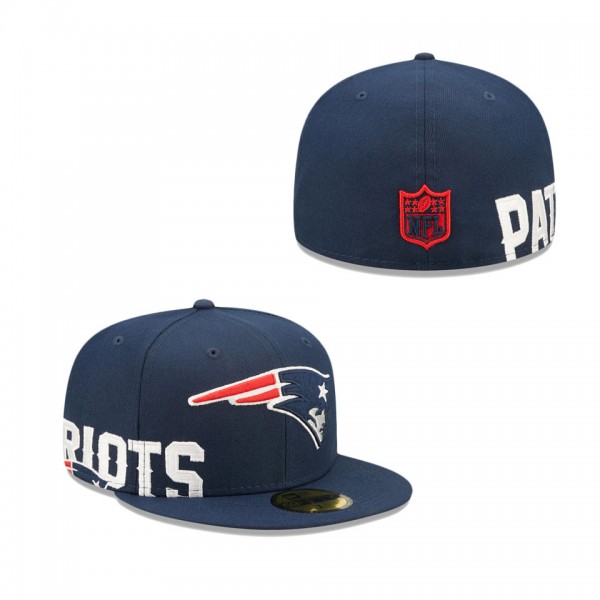 New England Patriots Navy Side Split 59FIFTY Fitte...