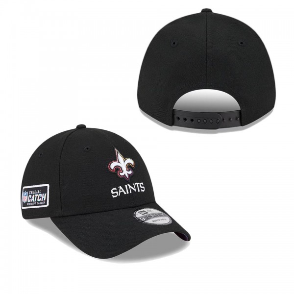 Men's New Orleans Saints Black 2023 NFL Crucial Catch 9FORTY Adjustable Hat