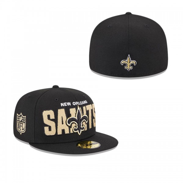 Men's New Orleans Saints Black 2023 NFL Draft 59FIFTY Fitted Hat