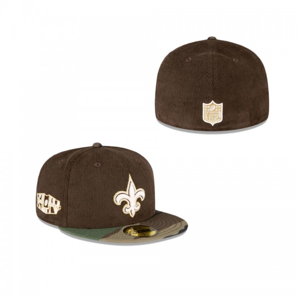 New Orleans Saints Just Caps Brown Camo 59FIFTY Fi...