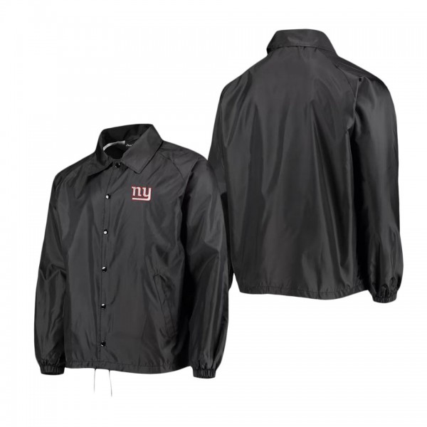 Men's New York Giants Dunbrooke Black Coaches Classic Raglan Full-Snap Windbreaker Jacket