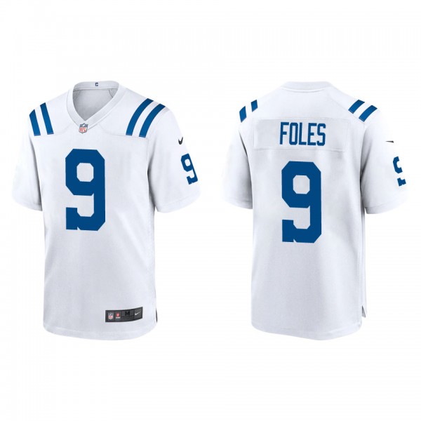 Men's Indianapolis Colts Nick Foles White Game Jer...