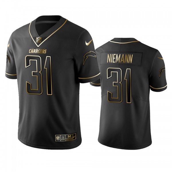Chargers Nick Niemann Black Golden Edition Vapor Limited Jersey