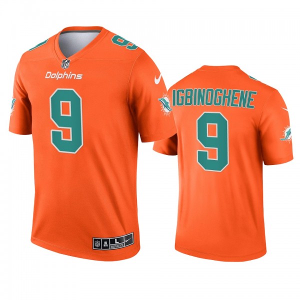 Miami Dolphins Noah Igbinoghene Orange 2021 Invert...