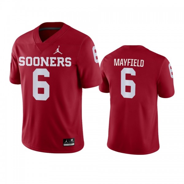 Oklahoma Sooners Baker Mayfield Crimson Game College Football Jersey