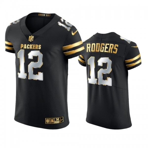 Green Bay Packers Aaron Rodgers Black 2020-21 Gold...