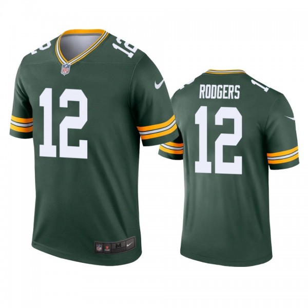 Green Bay Packers Aaron Rodgers Green Legend Jerse...