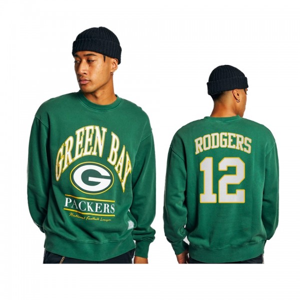Men's Green Bay Packers Aaron Rodgers Green Vintag...