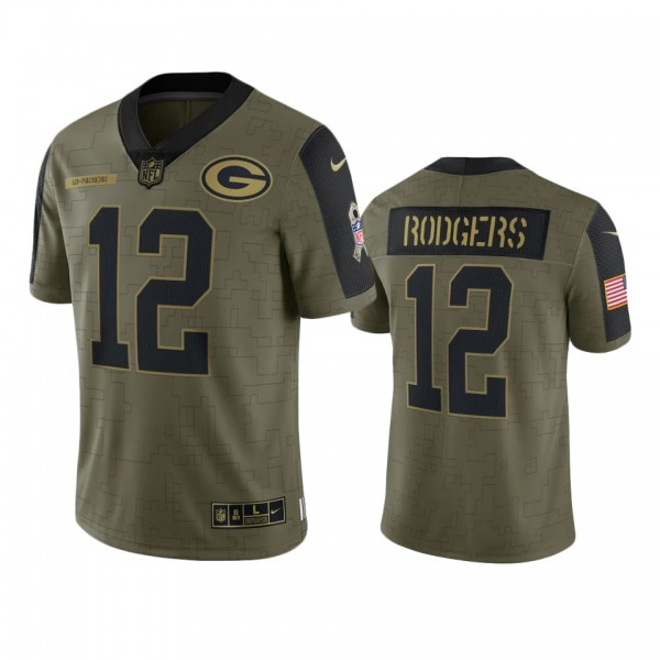 Green Bay Packers Aaron Rodgers Olive 2021 Salute ...
