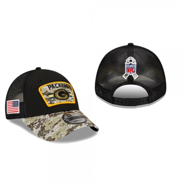 Green Bay Packers Black Camo 2021 Salute To Servic...