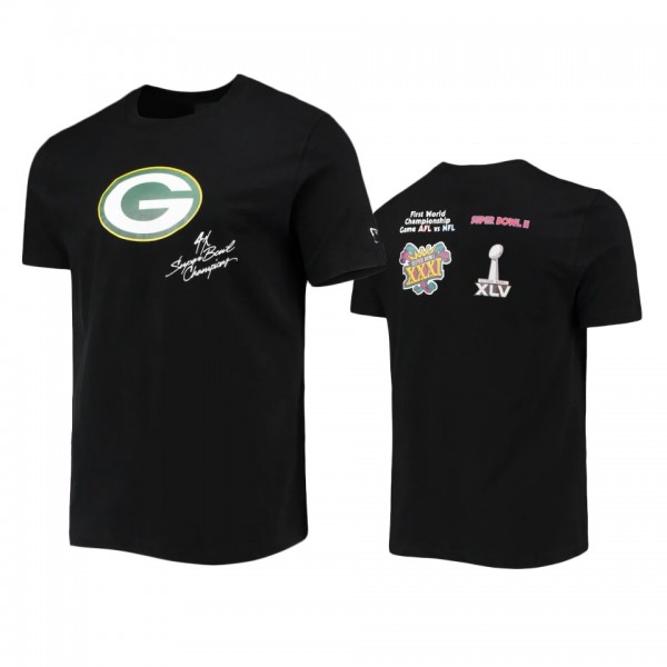 Green Bay Packers Black Super Bowl Champions Comme...