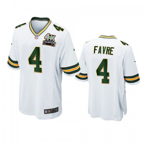 Green Bay Packers Brett Favre White 4X Super Bowl ...