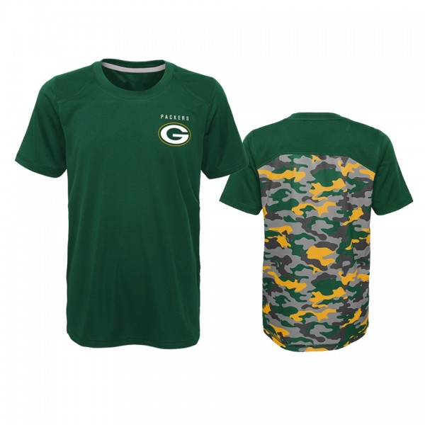 Green Bay Packers Outerstuff Camo Green Extra Yardage T-Shirt