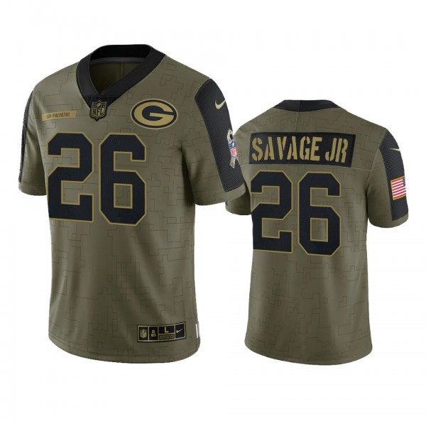 Green Bay Packers Darnell Savage Jr. Olive 2021 Salute To Service Limited Jersey