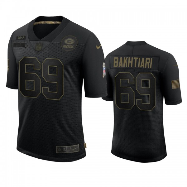 Green Bay Packers David Bakhtiari Black 2020 Salute to Service Limited Jersey