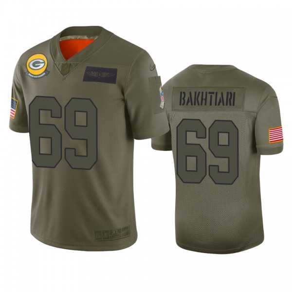 Green Bay Packers David Bakhtiari Camo 2019 Salute to Service Limited Jersey