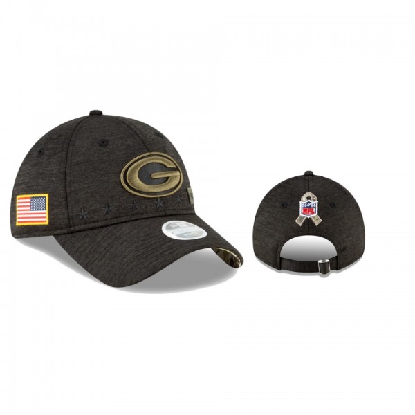 Green Bay Packers Heather Black 2020 Salute to Service 9TWENTY Adjustable Hat