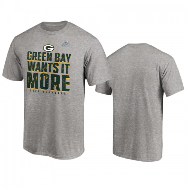 Green Bay Packers Heather Gray 2020 NFL Playoffs S...