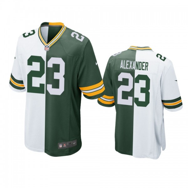 Green Bay Packers Jaire Alexander Green White Split Two Tone Game Jersey