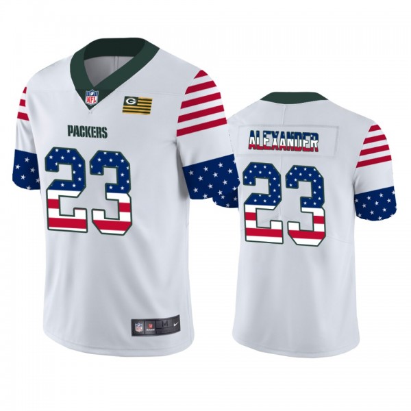 Jaire Alexander Green Bay Packers White Independence Day Stars & Stripes Jersey