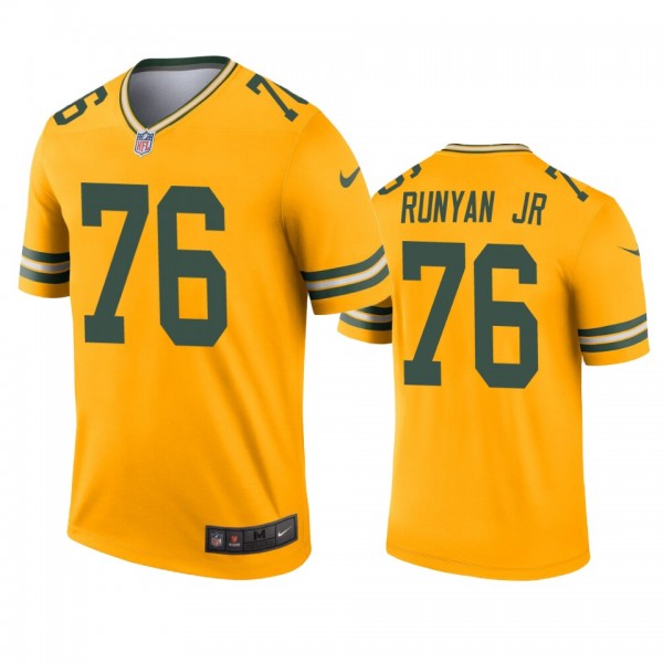 Green Bay Packers Jon Runyan Jr. Gold Inverted Leg...