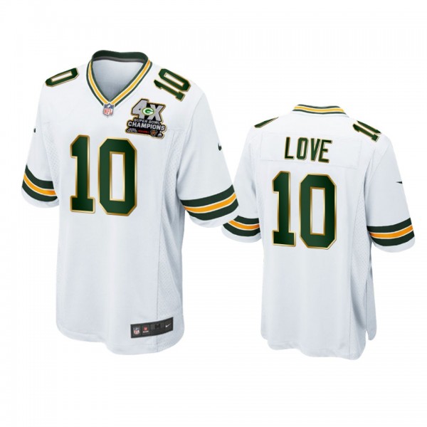 Green Bay Packers Jordan Love White 4X Super Bowl ...