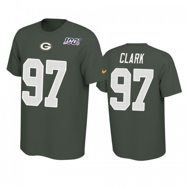 Green Bay Packers Kenny Clark Green 100th Season Player Pride T-Shirt