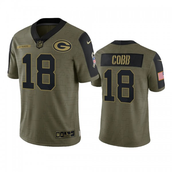 Green Bay Packers Randall Cobb Olive 2021 Salute T...