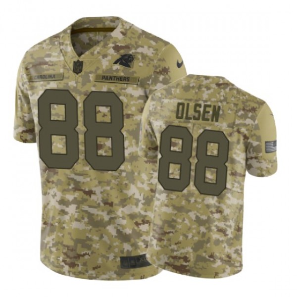 Carolina Panthers #88 2018 Salute to Service Greg Olsen Jersey Camo -Nike Limited