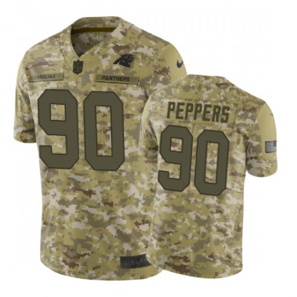 Carolina Panthers #90 2018 Salute to Service Julius Peppers Jersey Camo -Nike Limited