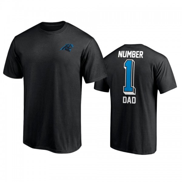 Carolina Panthers Black Number 1 Dad T-Shirt