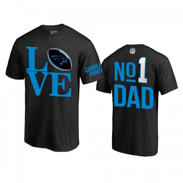 Carolina Panthers Black NO.1 Dad Father's Day T-sh...