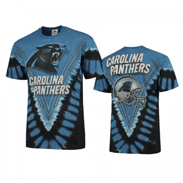 Carolina Panthers Blue Tie-Dye V T-Shirt