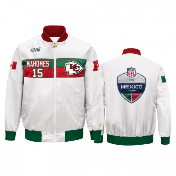 Kansas City Chiefs Patrick Mahomes White 2019 NFL Mexico Game NFL 100 Full-Zip Jacket