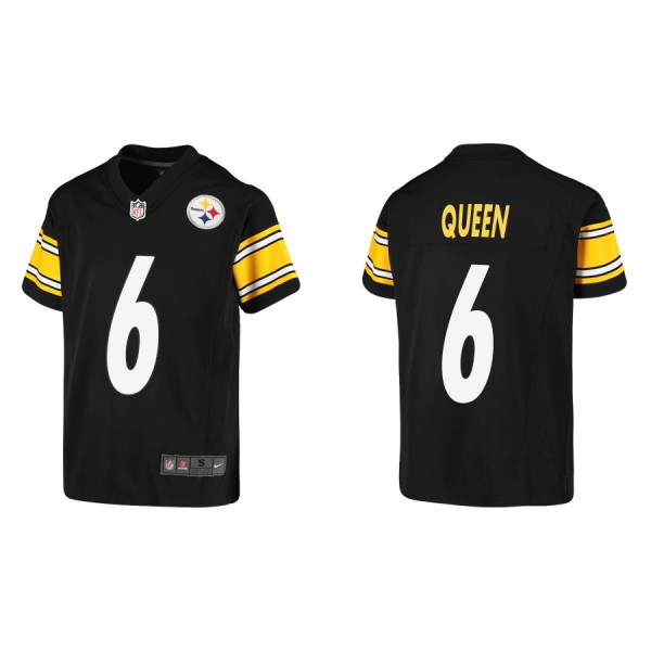 Youth Pittsburgh Steelers Patrick Queen Black Game...