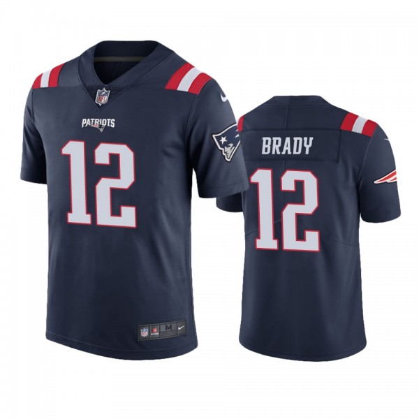 New England Patriots #12 Men's Navy Tom Brady Colo...