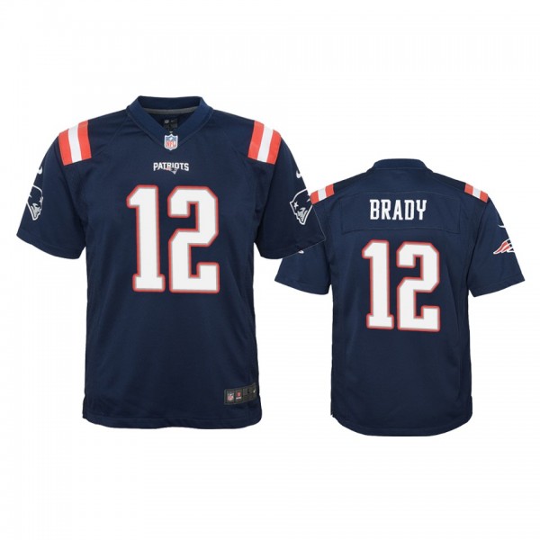 New England Patriots #12 Youth Navy Tom Brady Colo...
