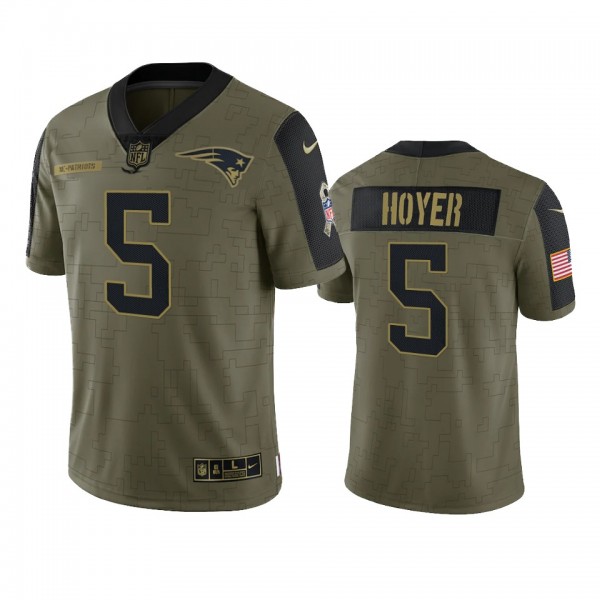 New England Patriots Brian Hoyer Olive 2021 Salute...