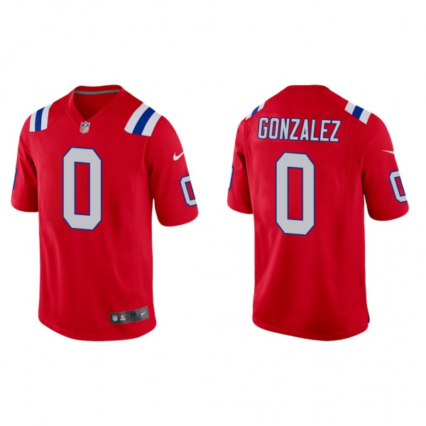 Men's New England Patriots Christian Gonzalez Red ...