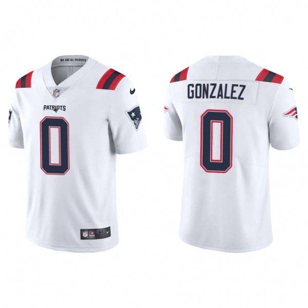 Men's New England Patriots Christian Gonzalez Whit...