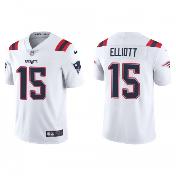 Men's New England Patriots Ezekiel Elliott White V...